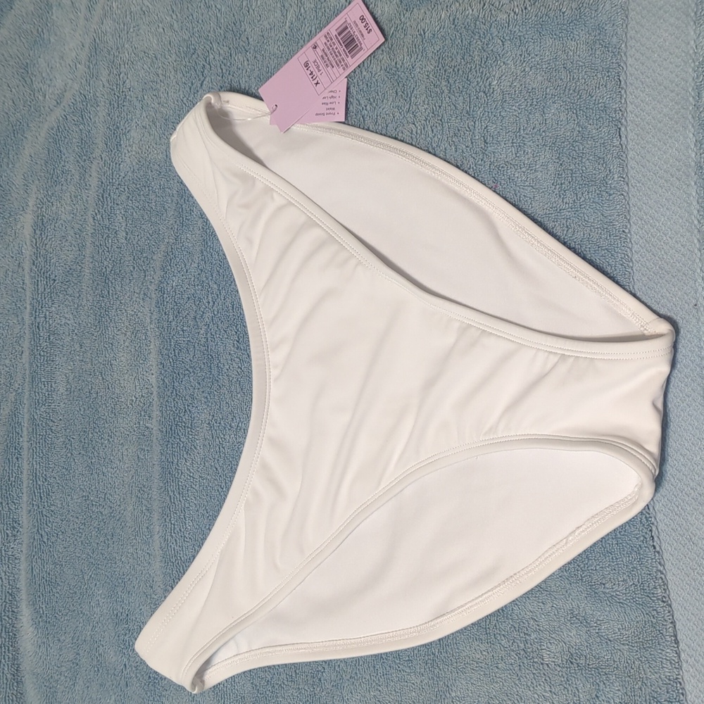 NWT wild fable ladies 14 - 16 swim brief bikini bottom white